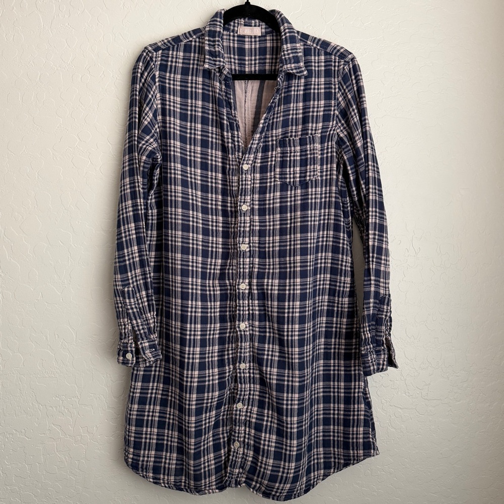 CP Shades‎ Women's Plaid Collared Button-Up Dress Shirt Blue Pink Medium